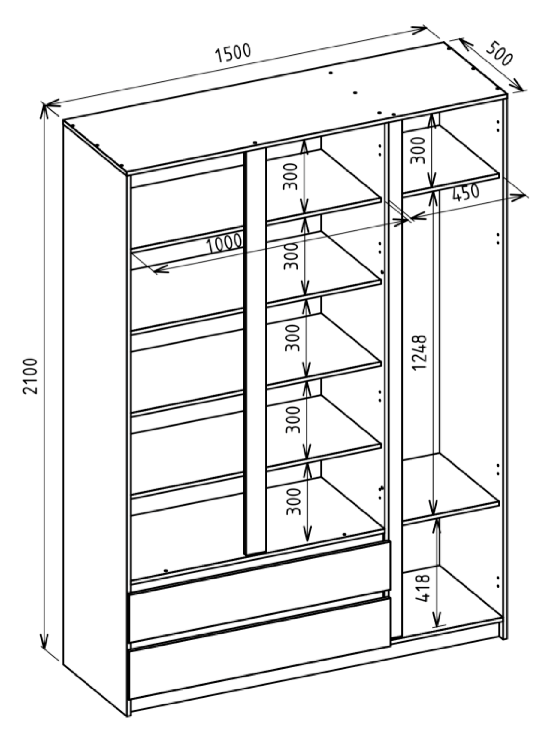 selsey-bemmi-dreht-renschrank-150-cm-kaschmir-mit-3-t-ren-und-2-schubladen image 6