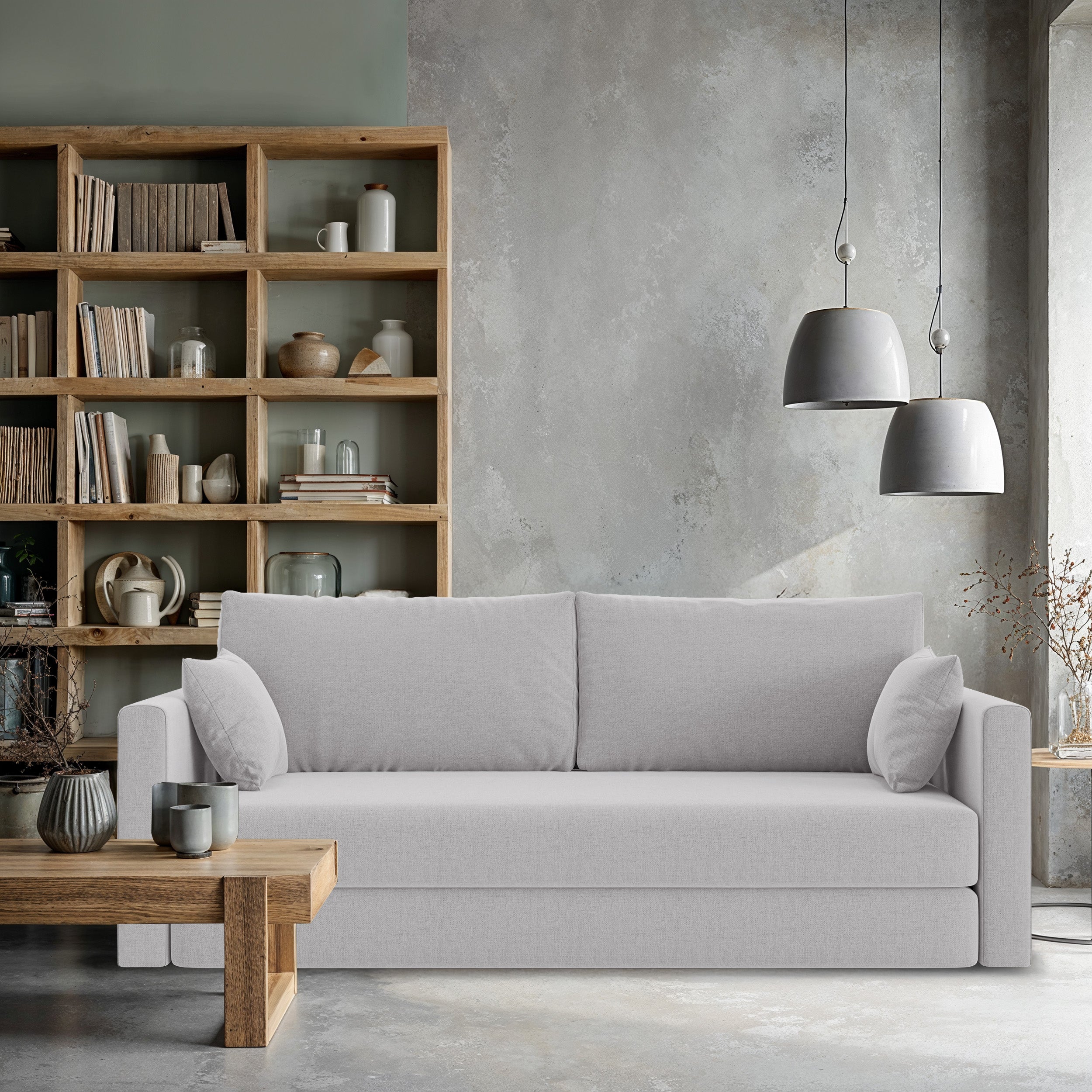 selsey-avolia-dreisitziges-ausklappbares-sofa-hellgrauer-flechtstoff image 2