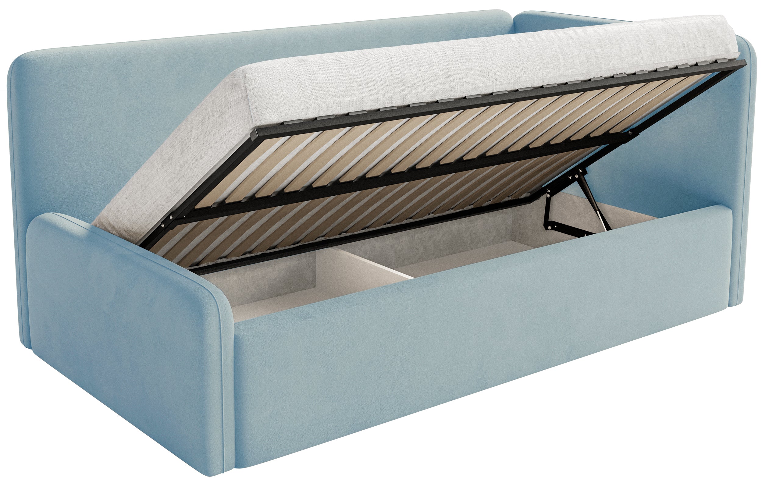 selsey-fanklo-jugendbett-120x200-rechts-mit-matratze-stauraum-blauer-samt image 3