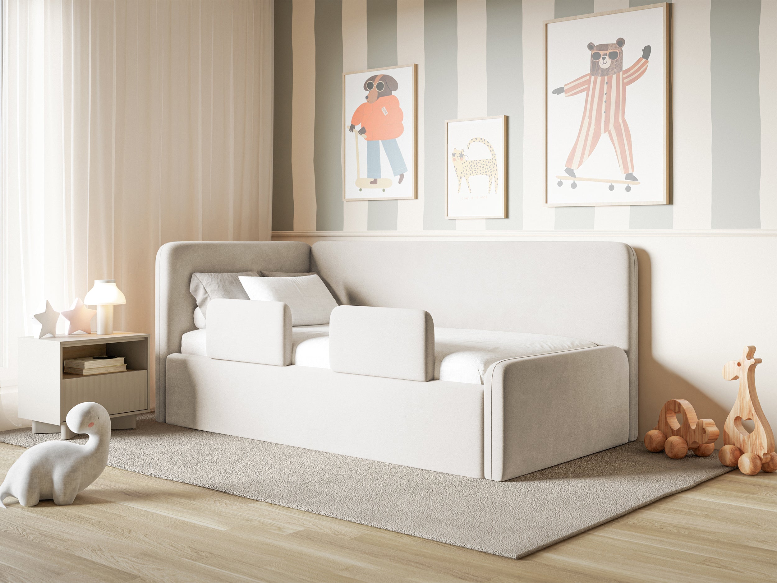 selsey-fanklo-jugendbett-90x200-cm-links-mit-stauraum-hellbeiger-samt image 2