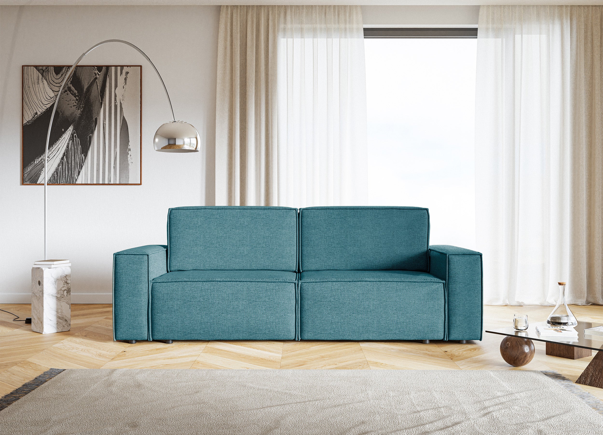 selsey-copertino-dreisitziges-schlafsofa-marine-blattgeflecht-leicht-zu-reinigen image 3