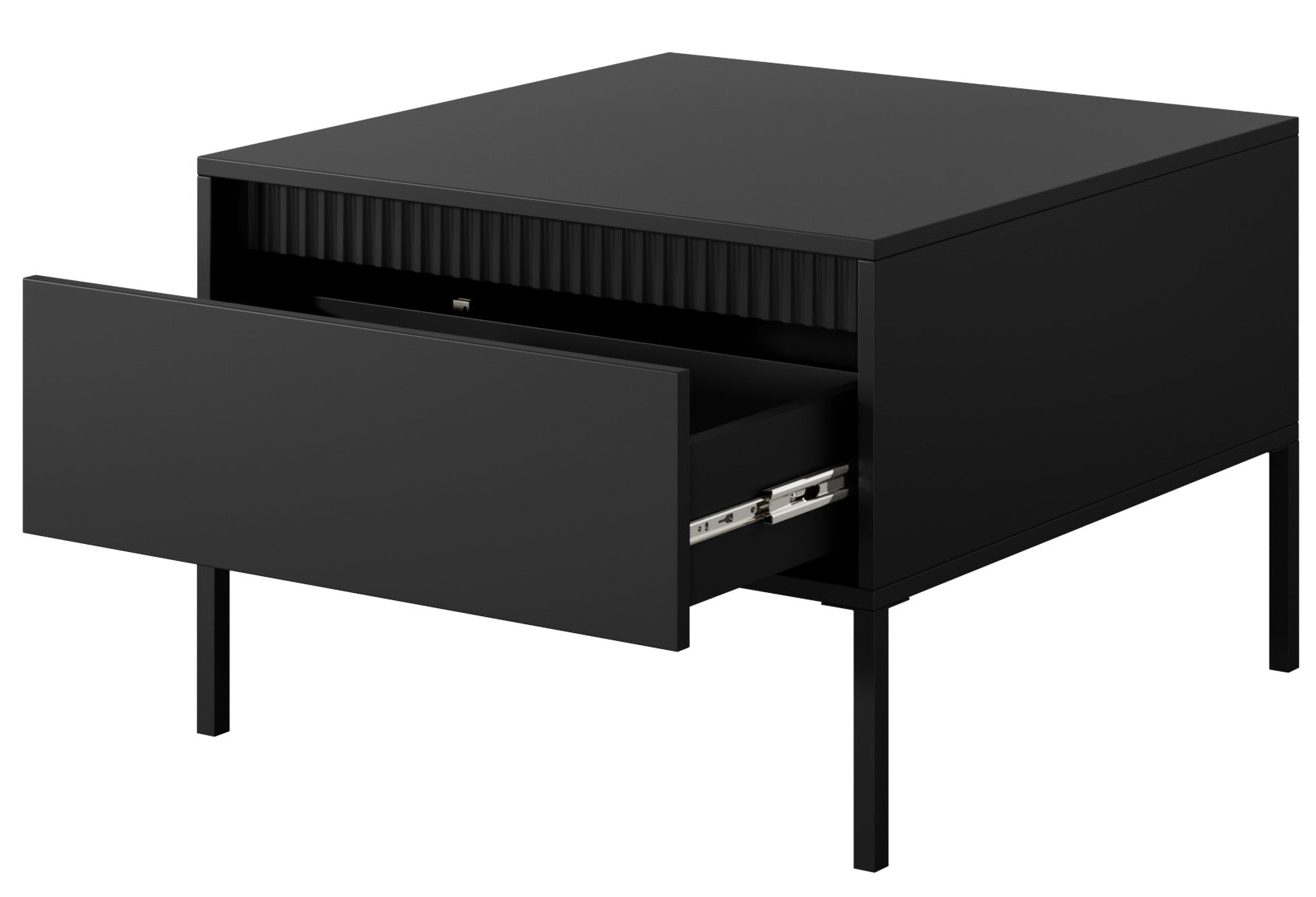 selsey-falsetto-couchtisch-68x68-cm-schwarz-mit-schublade-und-geriffelter-front image 6