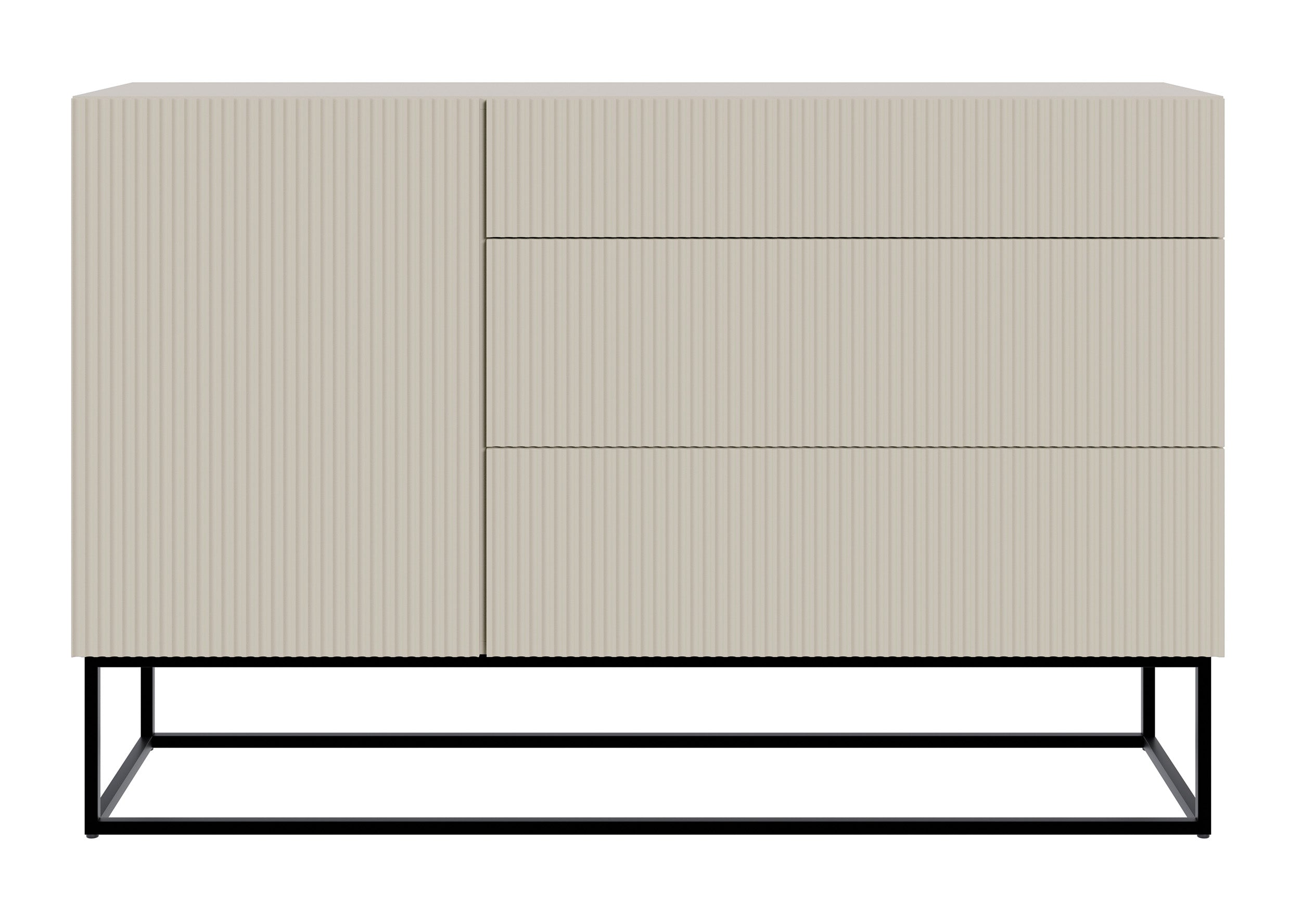 selsey-veldio-einzelt-r-kommode-140-cm-grau-beige-mit-3-schubladen image 5