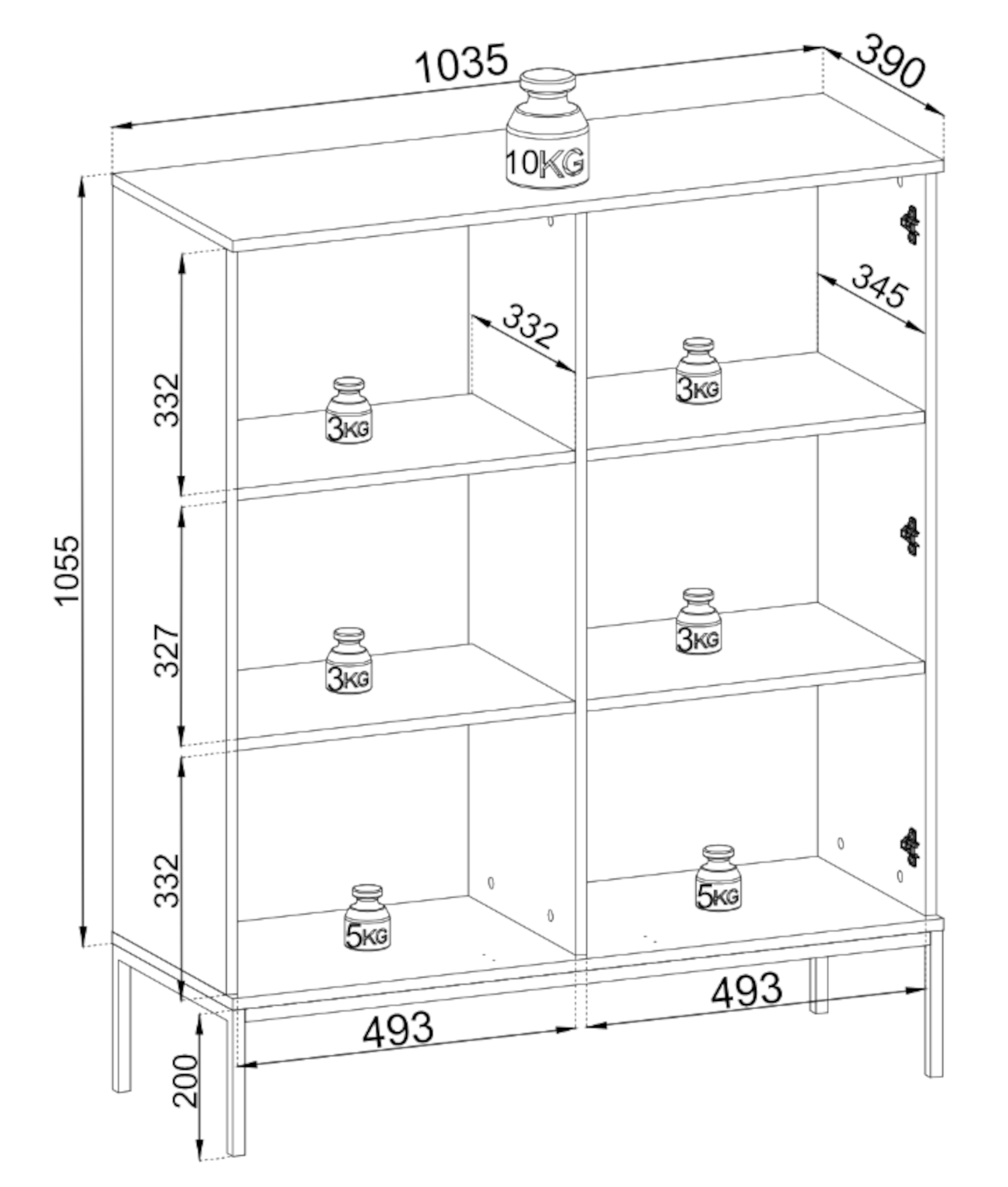 selsey-tosena-vitrine-mit-2-t-ren-und-led-beleuchtung-104-cm-schwarz-wotan-eiche image 8