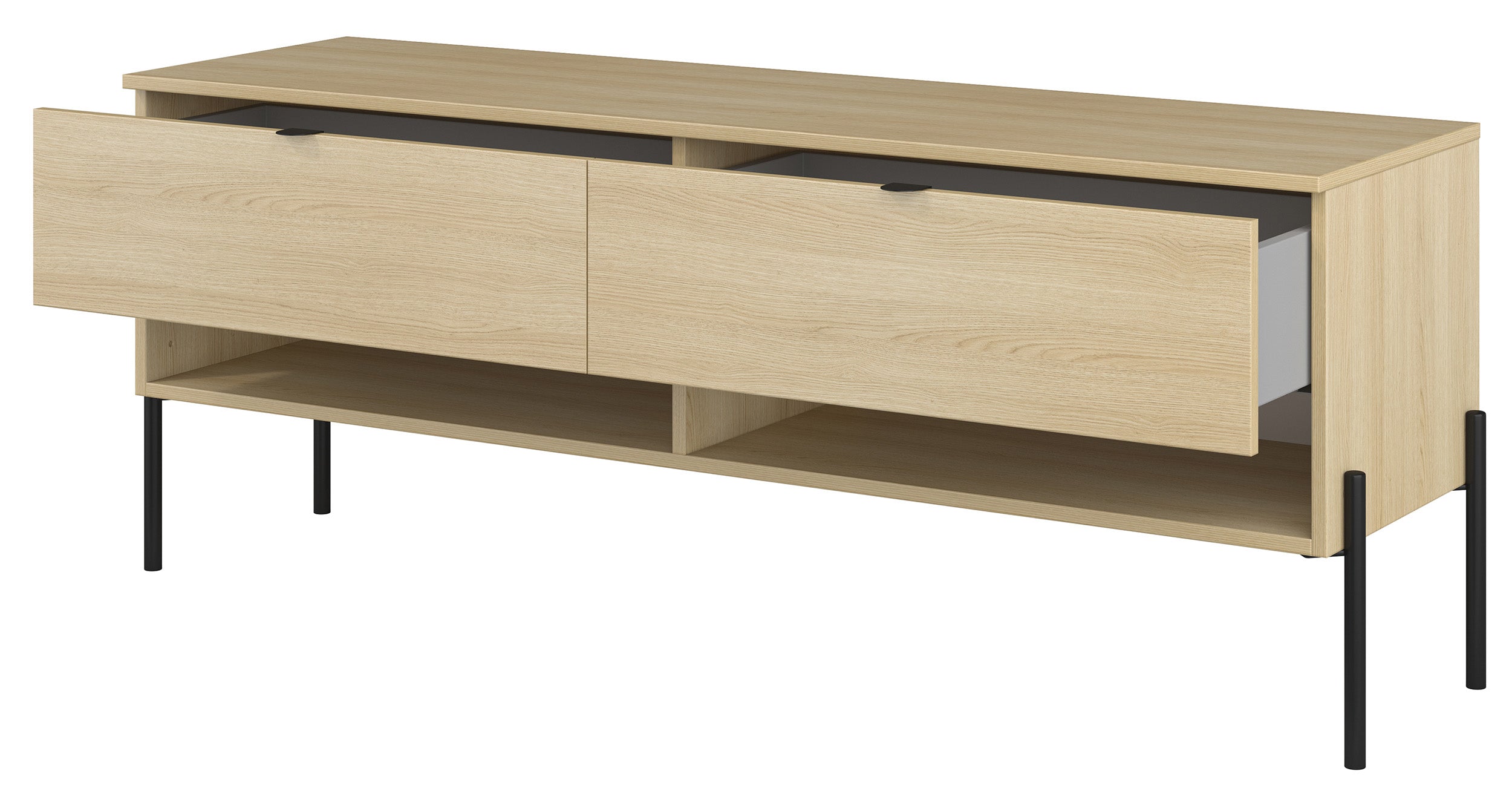 selsey-ore-tv-schrank-140-cm-mit-zwei-schubladen-lindberg-eiche image 3