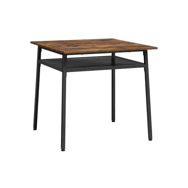 vasagle-esstisch-im-industrie-design-vintagebraun-schwarz-mit-offenem-fach image 1