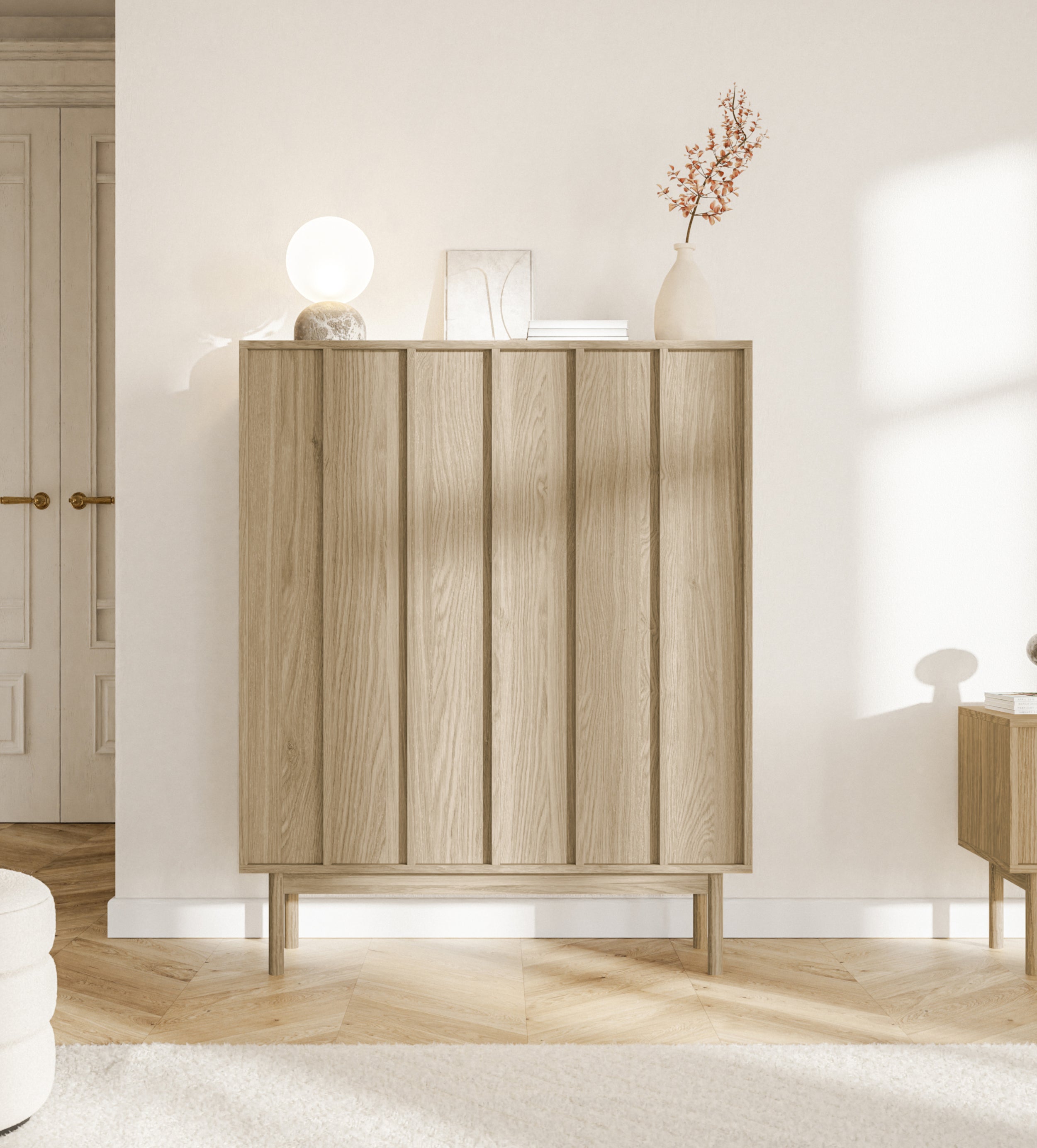 selsey-neksto-hoher-schrank-100-cm-ge-lte-eiche-mit-2-t-ren image 2