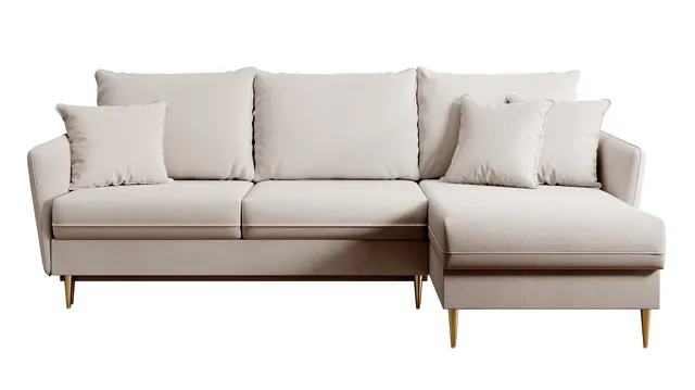 selsey-volio-ecksofa-mit-schlaffunktion-beiger-wasserabweisender-samt-goldene-be image 1