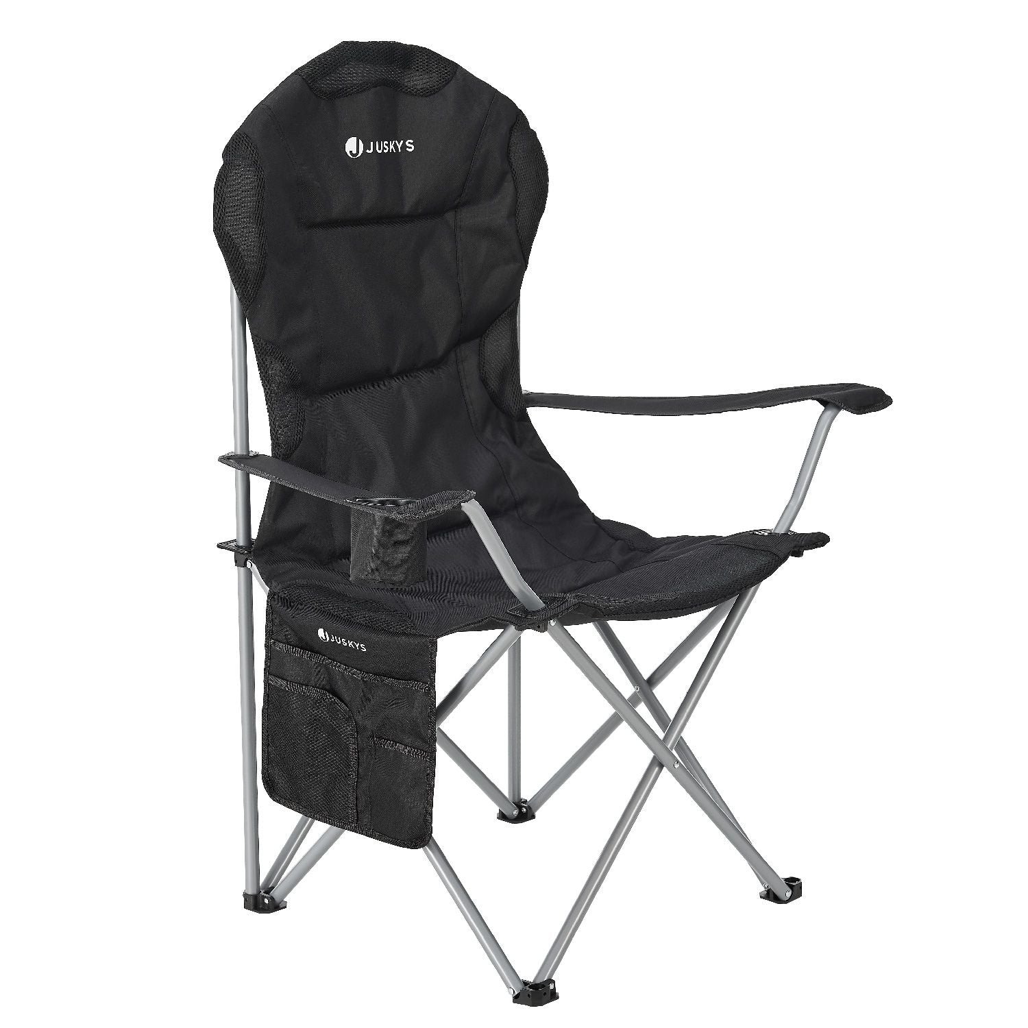 juskys-lido-campingstuhl-schwarz-faltstuhl-mit-getr-nkehalter-und-tasche image 1