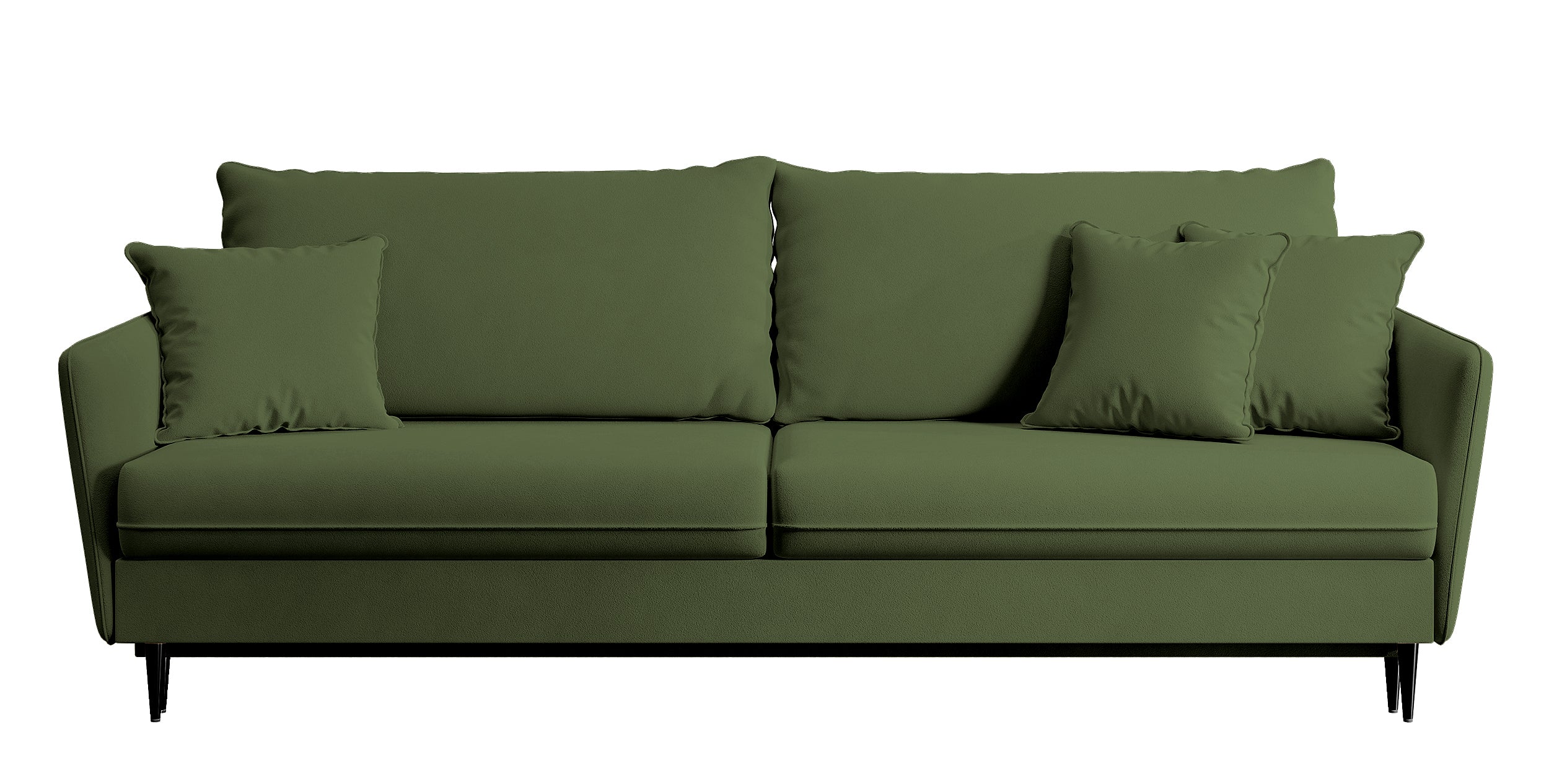 selsey-volio-dreisitziges-schlafsofa-olivgr-ner-samt-wasserabweisend-schwarze-be image 1