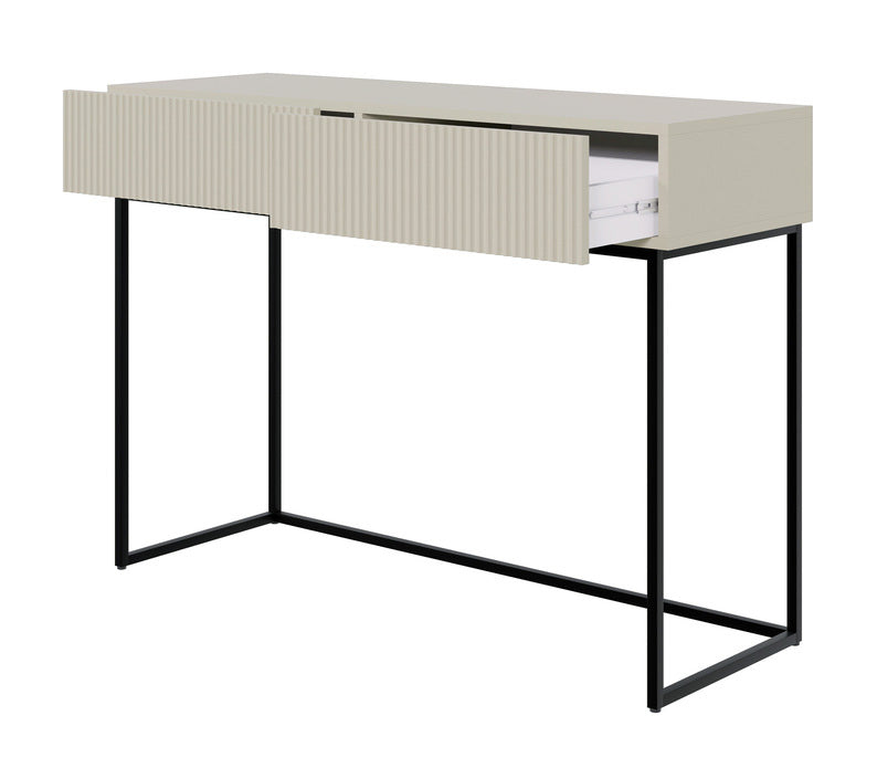 selsey-veldio-schminktisch-110-cm-grau-beige-mit-2-schubladen image 2