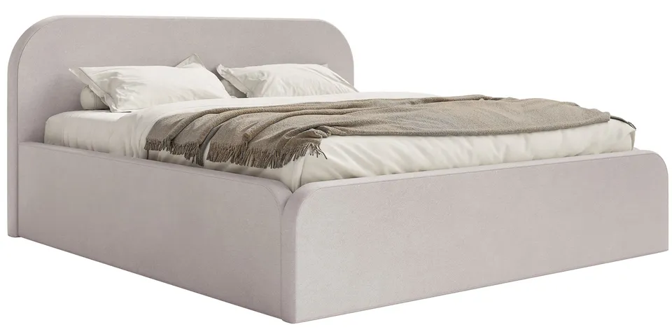 selsey-umike-gepolstertes-bett-140x200-cm-mit-stauraum-grau-beiger-velours-wasse image 1