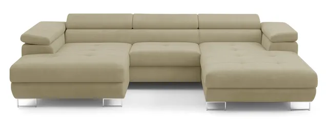 selsey-nollia-ecksofa-u-form-links-beige-boucl-mit-schlaffunktion-und-stauraum image 1