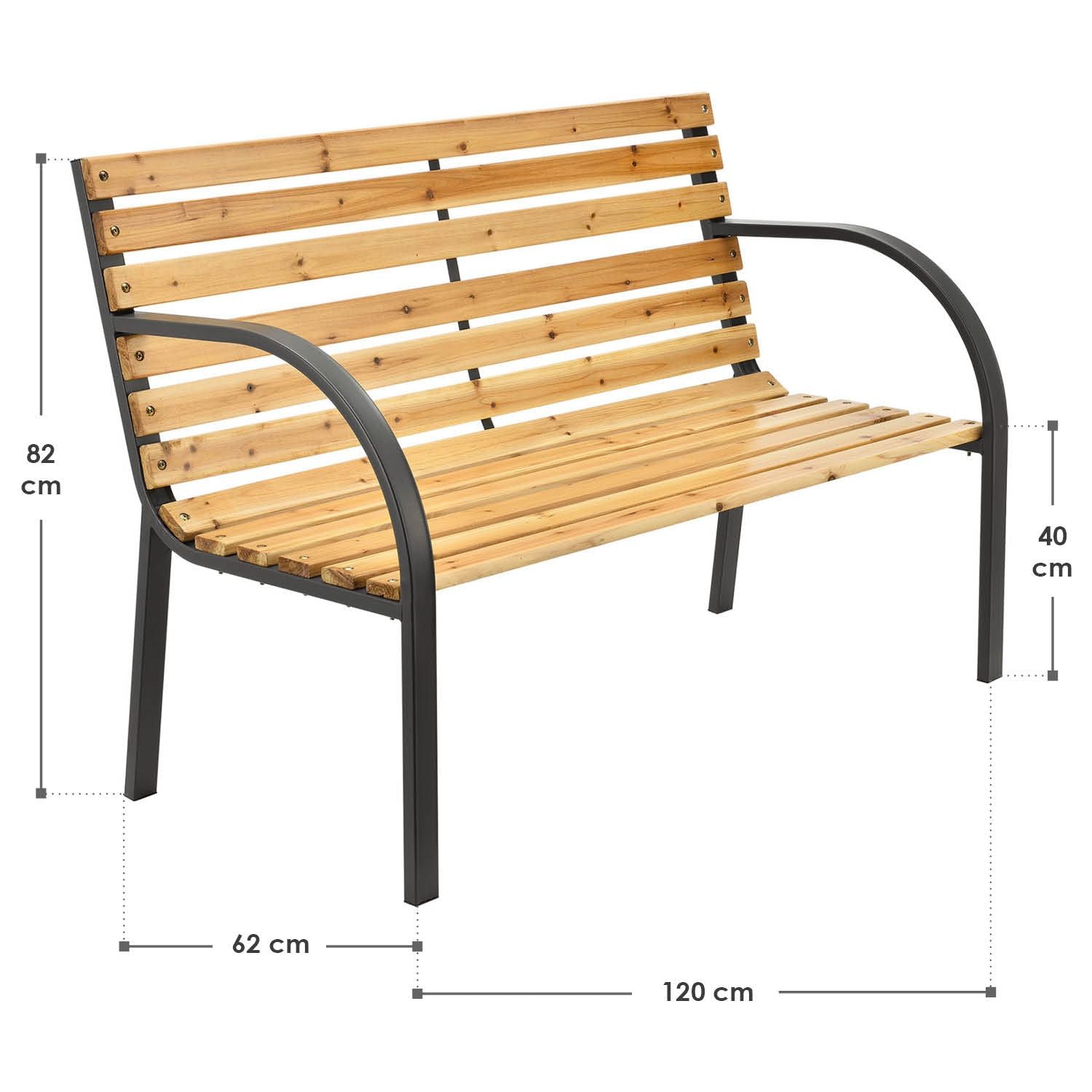 juskys-gartenbank-modena-120-cm-holz-stahl-2-sitzer image 8