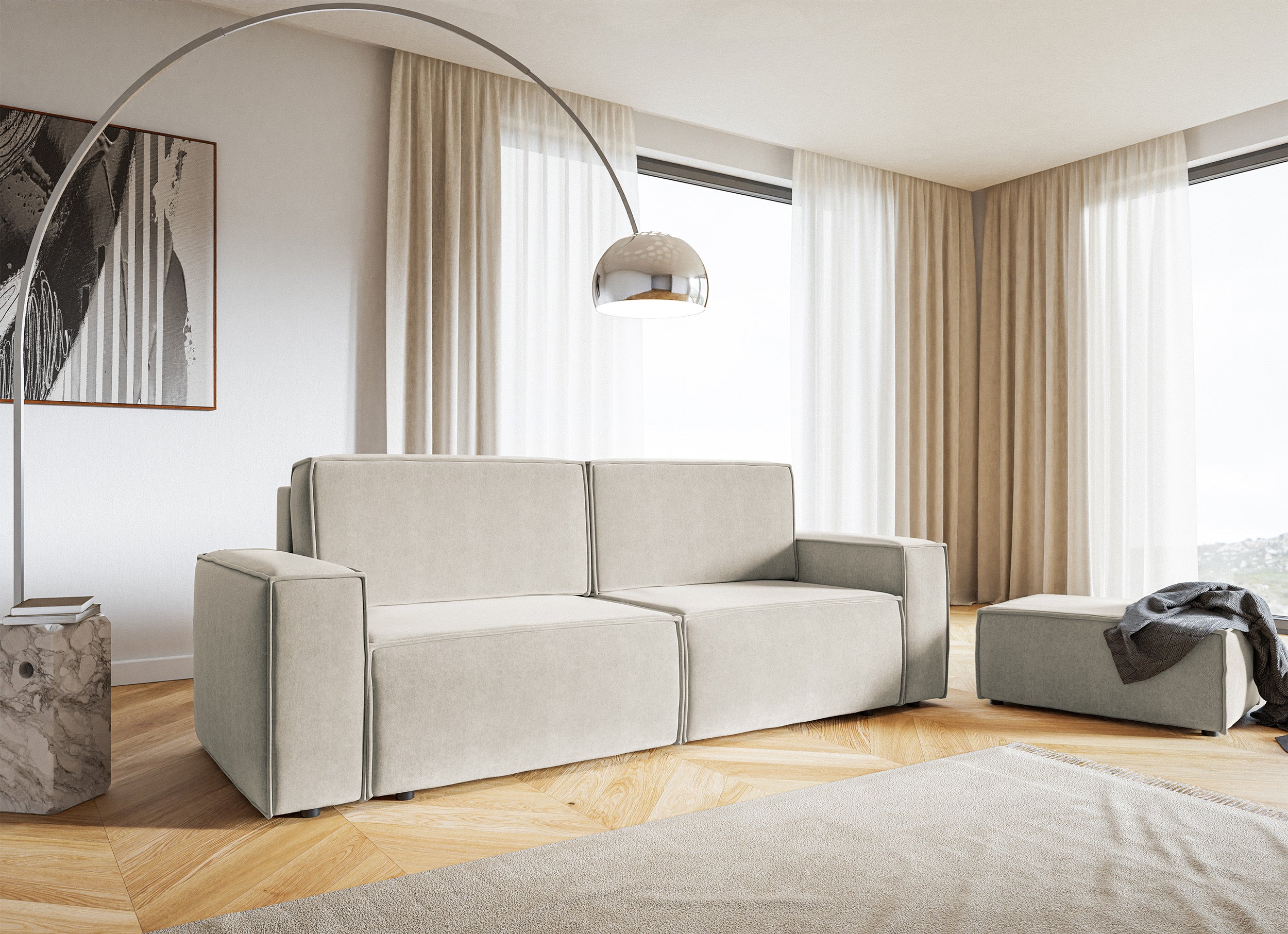 selsey-copertino-hocker-65x90-cm-hellbeige-velours-wasserabweisend image 2
