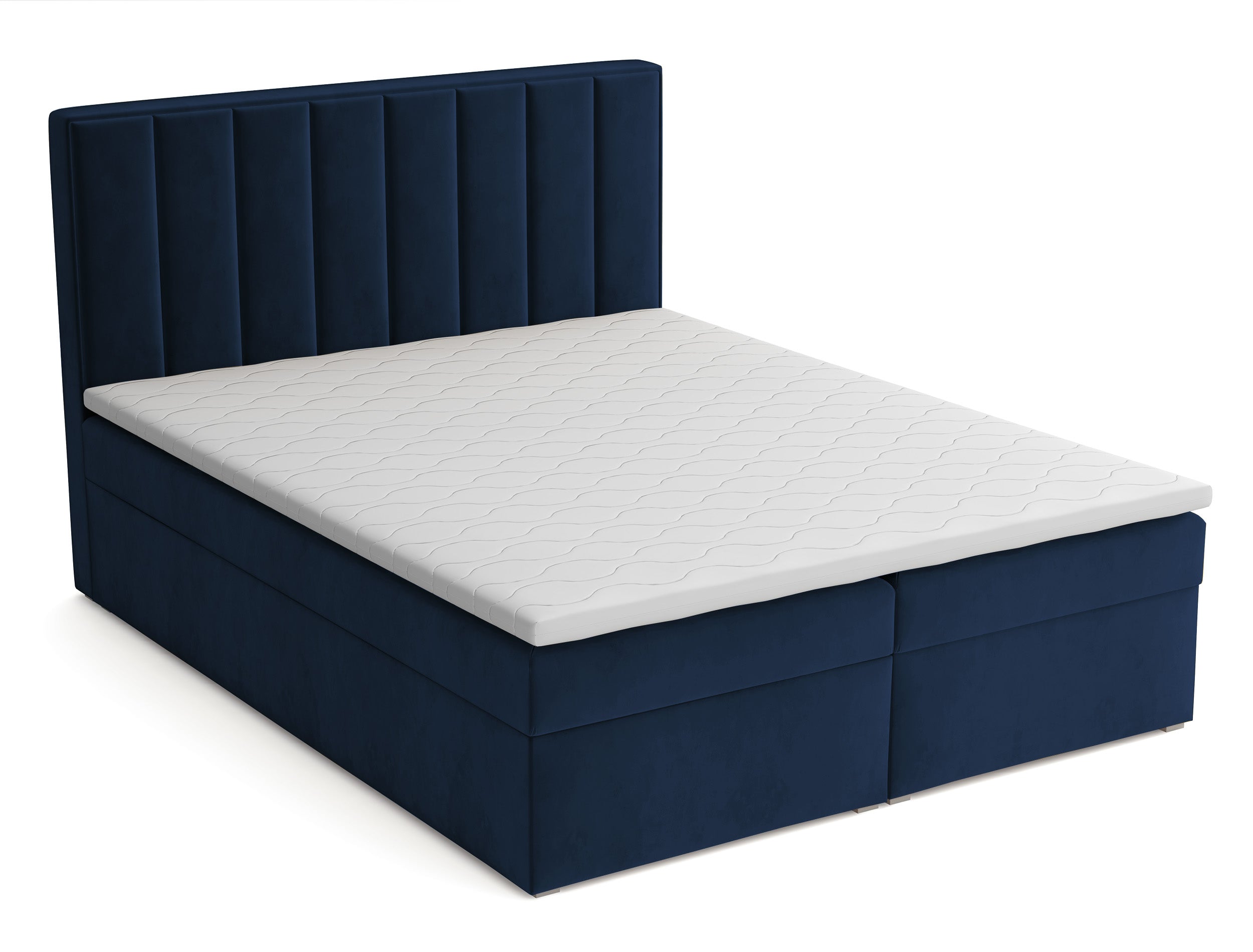 selsey-rinus-kontinentalbett-180x200-cm-dunkelblauer-samt-mit-stauraum-und-toppe image 1