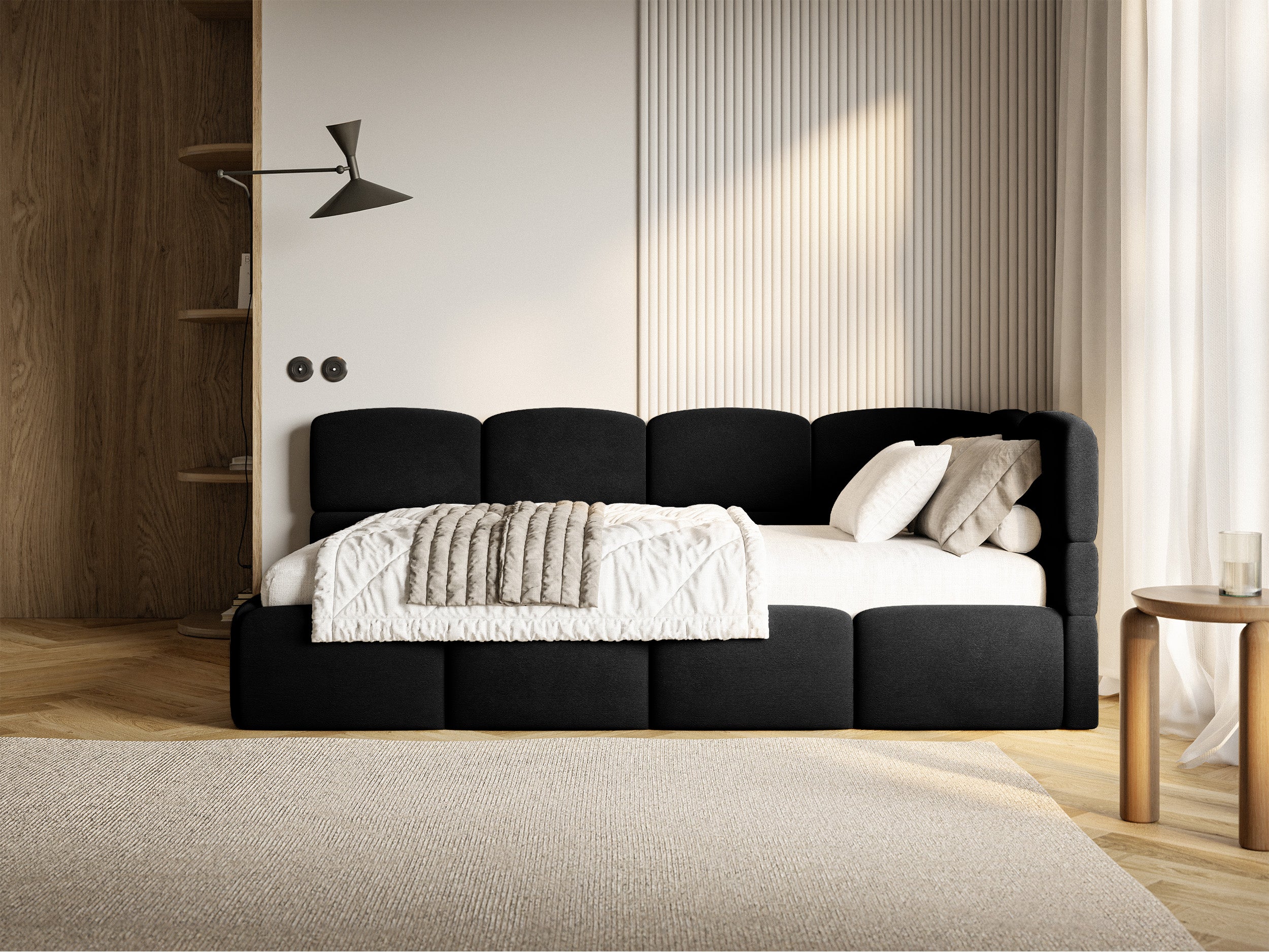 selsey-cloudy-jugendbett-90x200-cm-rechts-mit-stauraum-schwarzer-velours image 3
