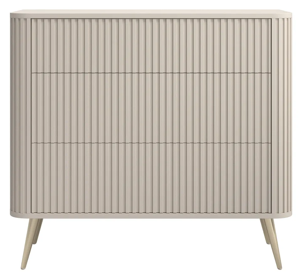 selsey-ovarlo-kommode-93-cm-mit-3-schubladen-und-fr-sungen-sandbeige-mit-goldene image 1