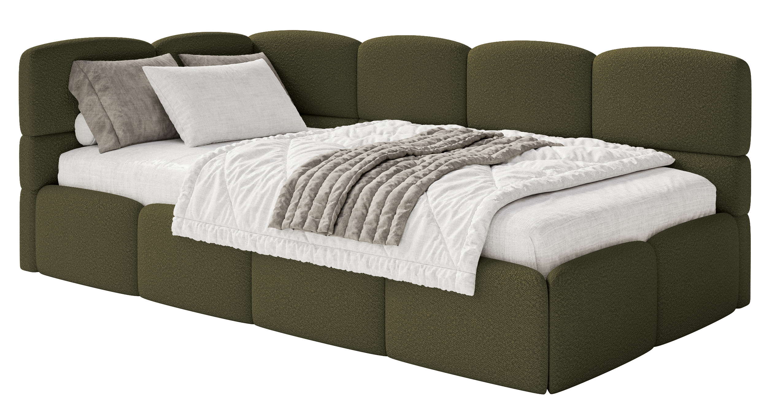selsey-cloudy-jugendbett-90x200-cm-links-mit-stauraum-olivgr-ner-boucl-bezug image 4