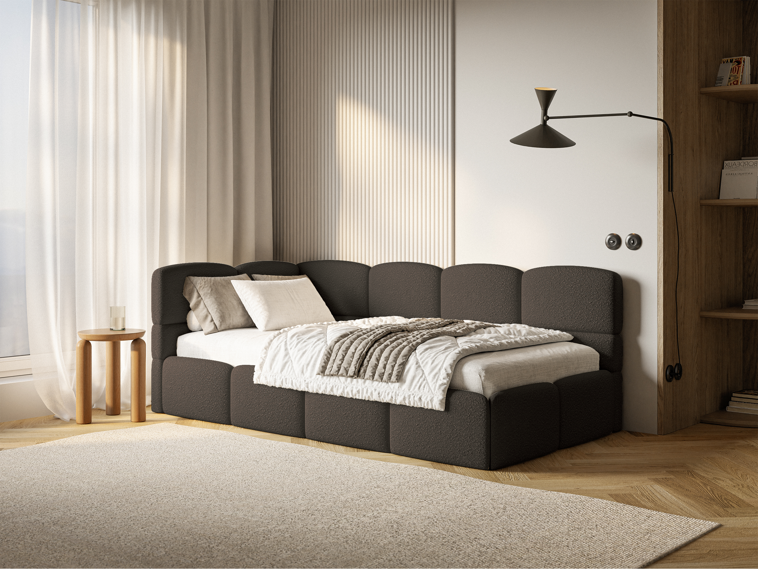 selsey-cloudy-jugendbett-90x200-cm-links-mit-stauraum-braunes-boucl image 2