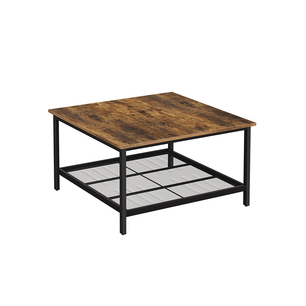 vasagle-couchtisch-quadratisch-80x80x45-cm-vintagebraun-schwarz image 2