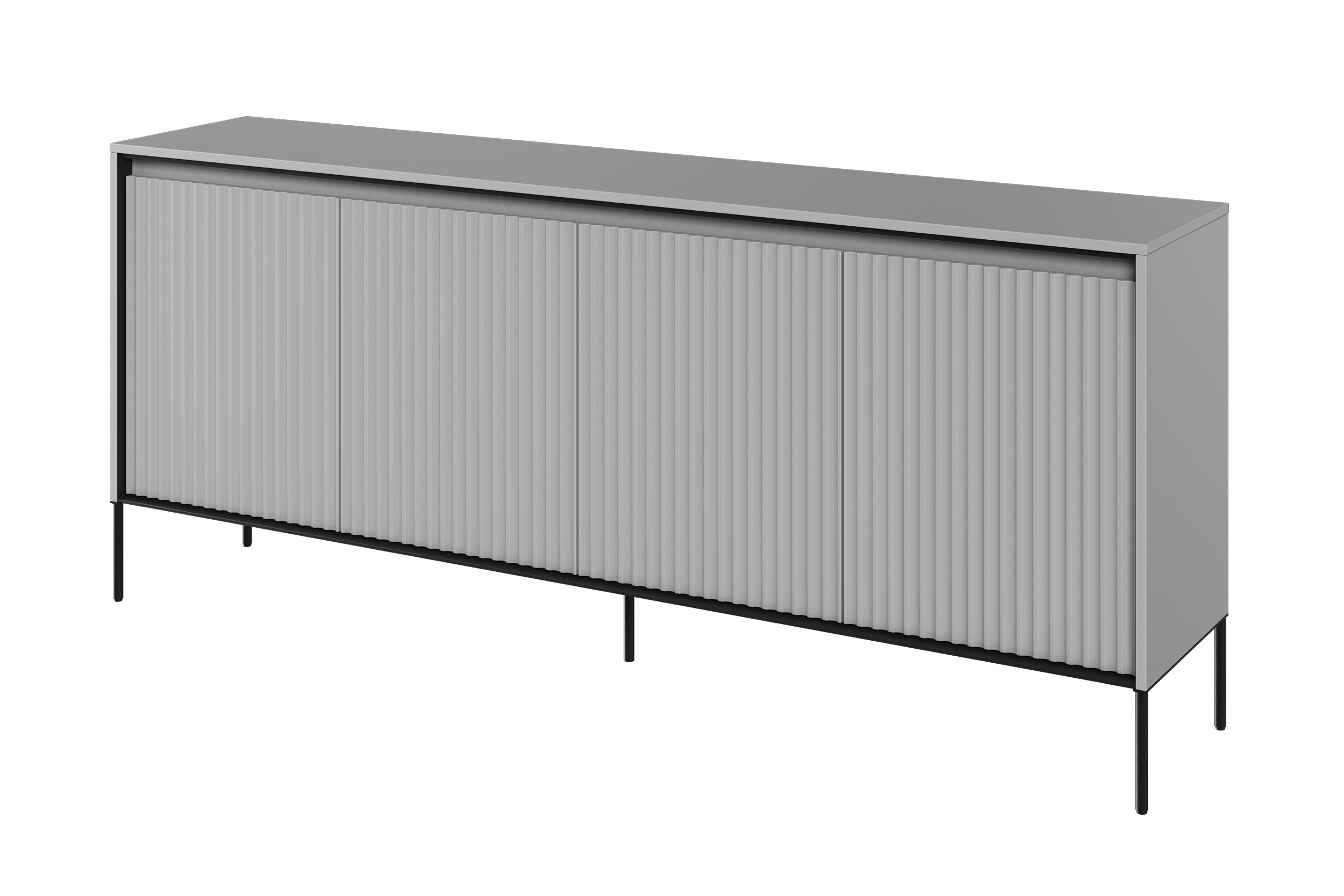 selsey-trend-vier-t-rige-kommode-niedrig-193-cm-mit-led-grau image 1