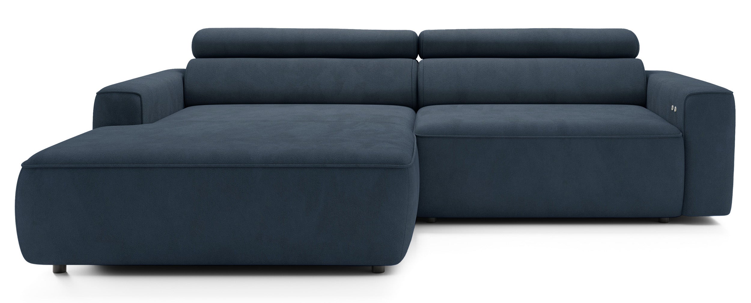 selsey-fando-ecksofa-mit-elektrischem-auszug-l-form-links-blauer-samtstoff image 1