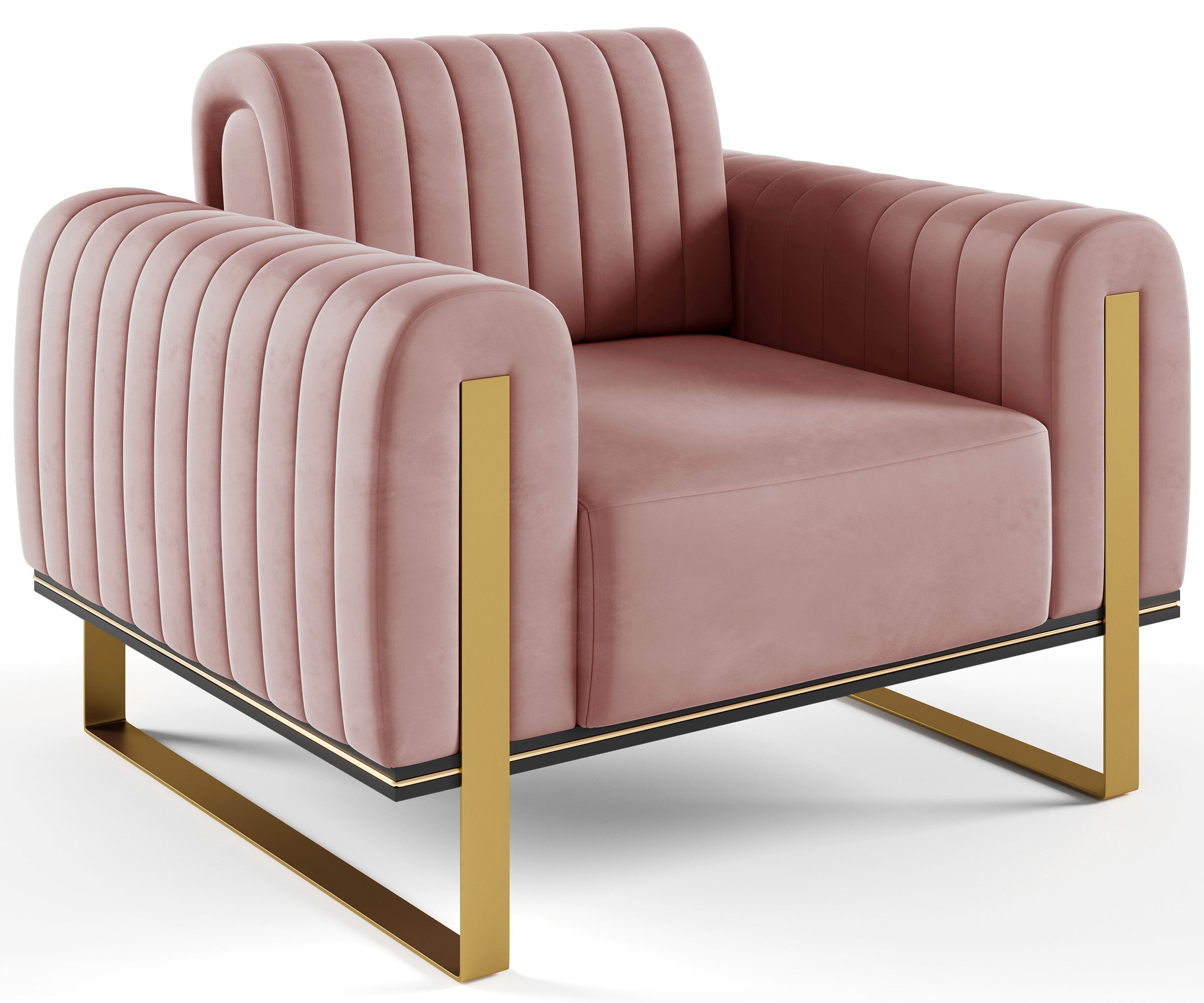 selsey-parissa-schalensitz-pinker-samt-mit-goldenen-beinen image 1