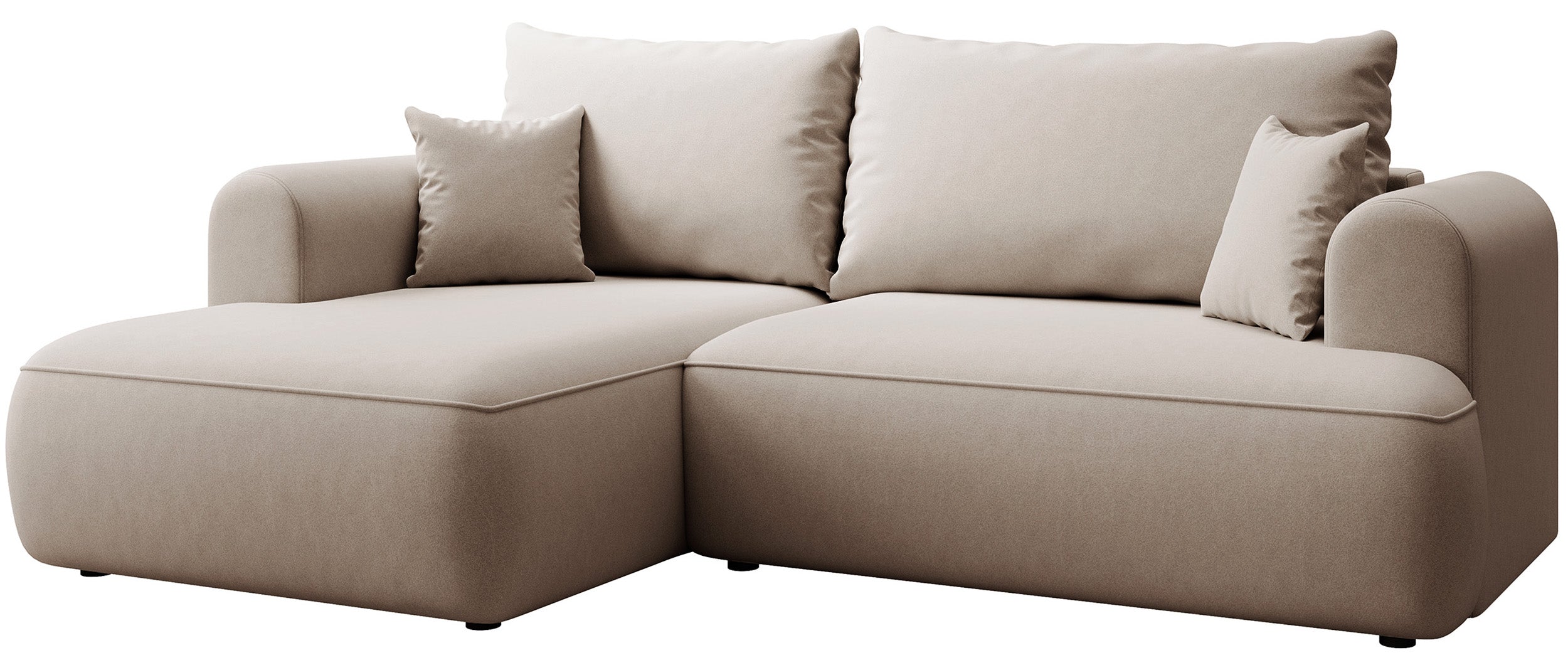 selsey-ovo-mini-ecksofa-mit-schlaffunktion-links-l-form-beige-samt-mit-stauraum image 5