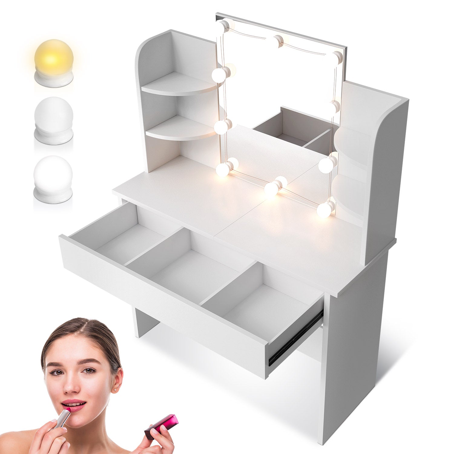 juskys-bella-schminktisch-mit-led-beleuchtung-und-spiegel-wei image 8
