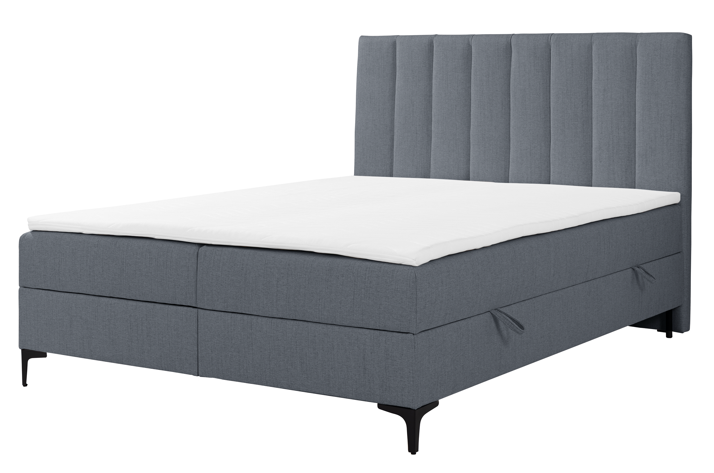 selsey-lorentes-kontinentales-bett-160x200-cm-mit-stauraum-und-topper-dunkelgrau image 1