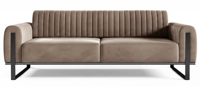 selsey-parissa-dreiersofa-3-sitzer-beige-samt-schwarze-beine image 1