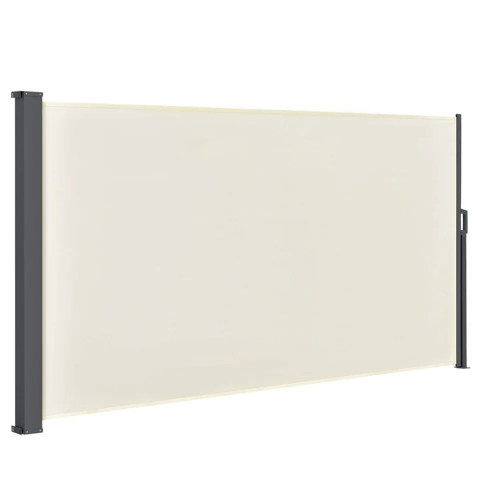 juskys-seitenmarkise-dubai-beige-300-x-180-cm-ausziehbarer-sicht-sonnenschutz image 1