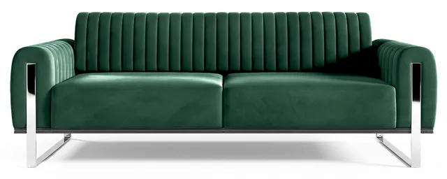 selsey-parissa-dreier-sofa-samt-gr-n-mit-chromf-en image 1