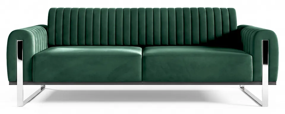 selsey-parissa-dreier-sofa-samt-gr-n-mit-chromf-en image 1