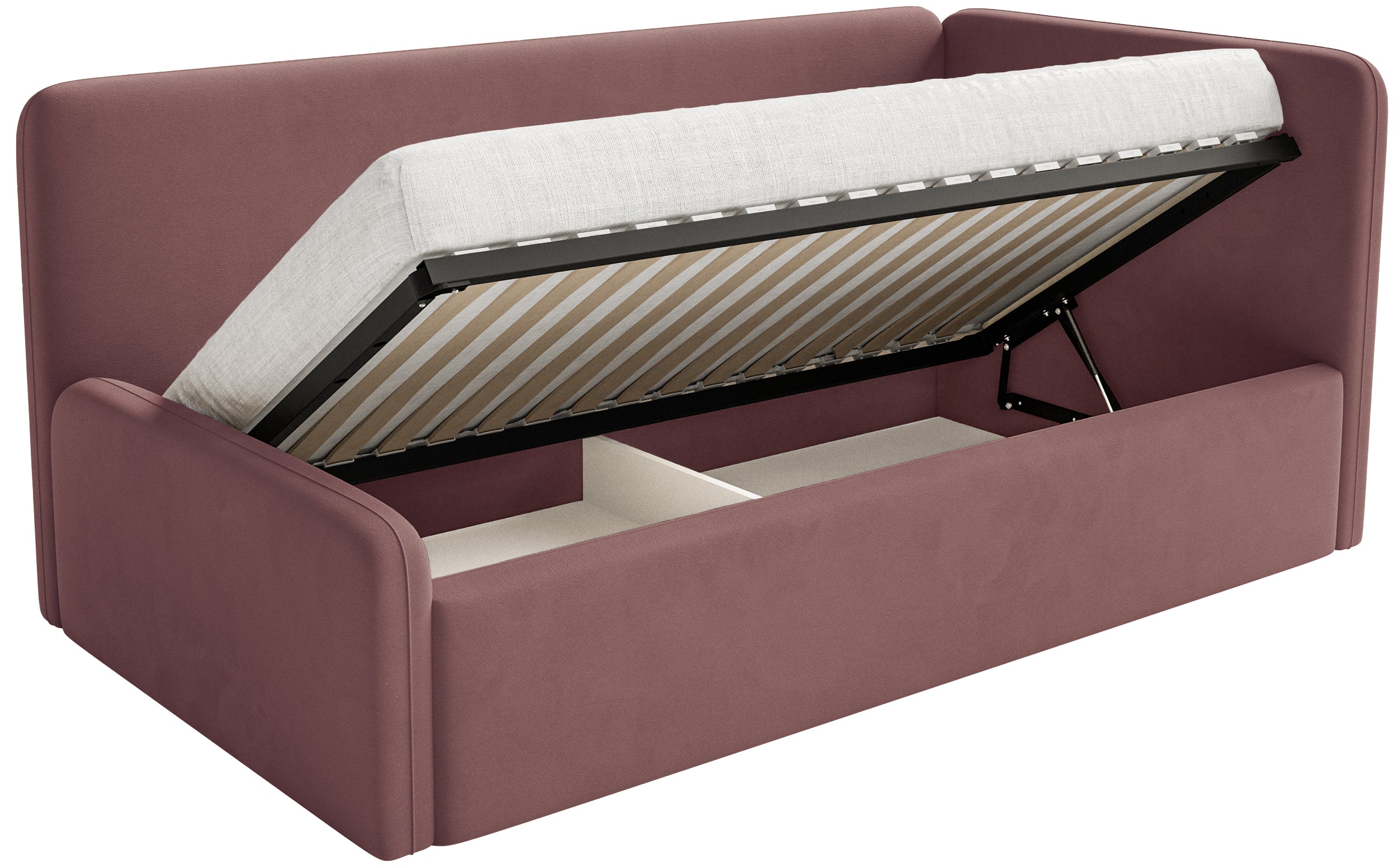 selsey-fanklo-jugendbett-90x200-cm-rechtsseitig-rosa-velours-mit-matratze image 3