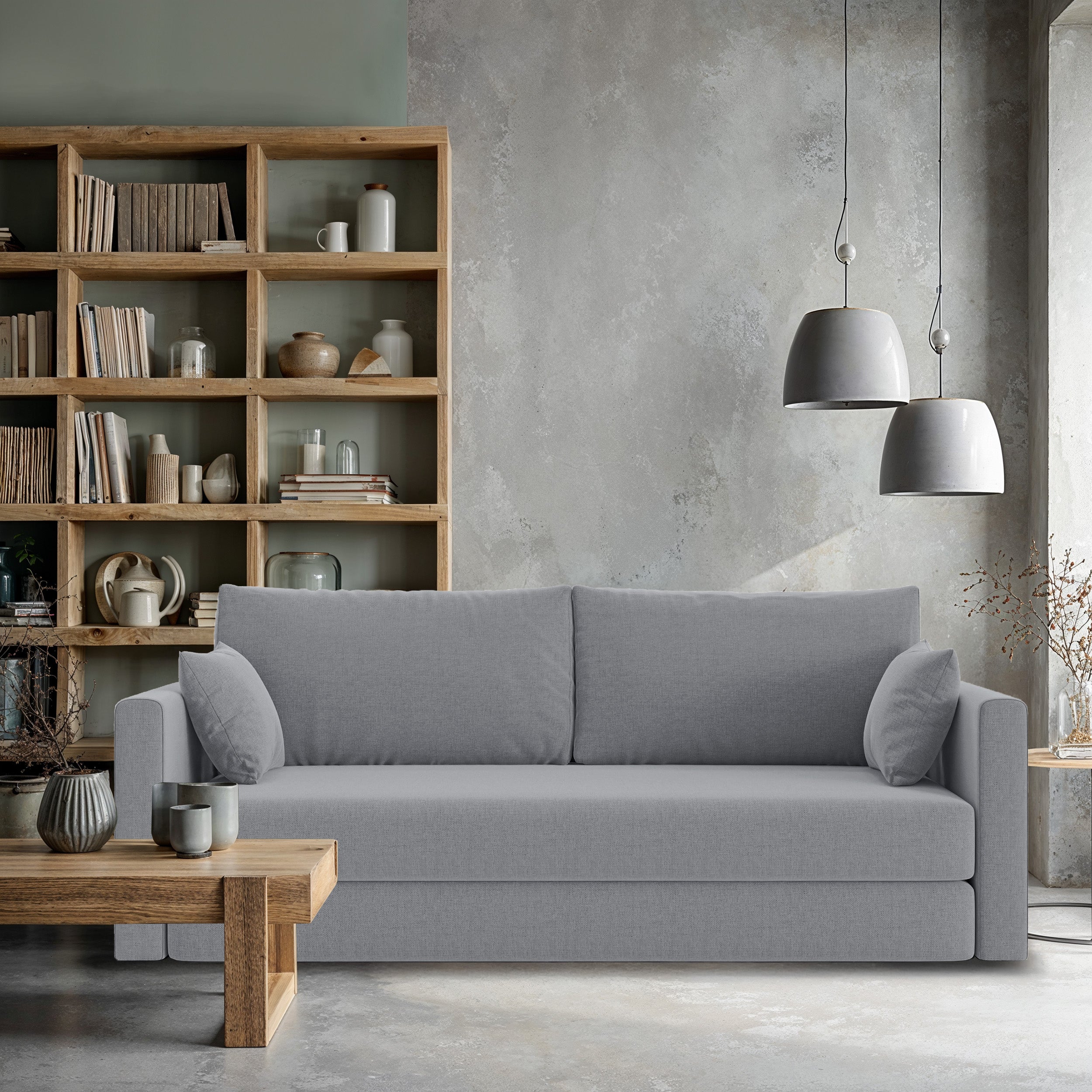selsey-avolia-dreisitziges-ausklappbares-sofa-graues-flechtmuster image 2