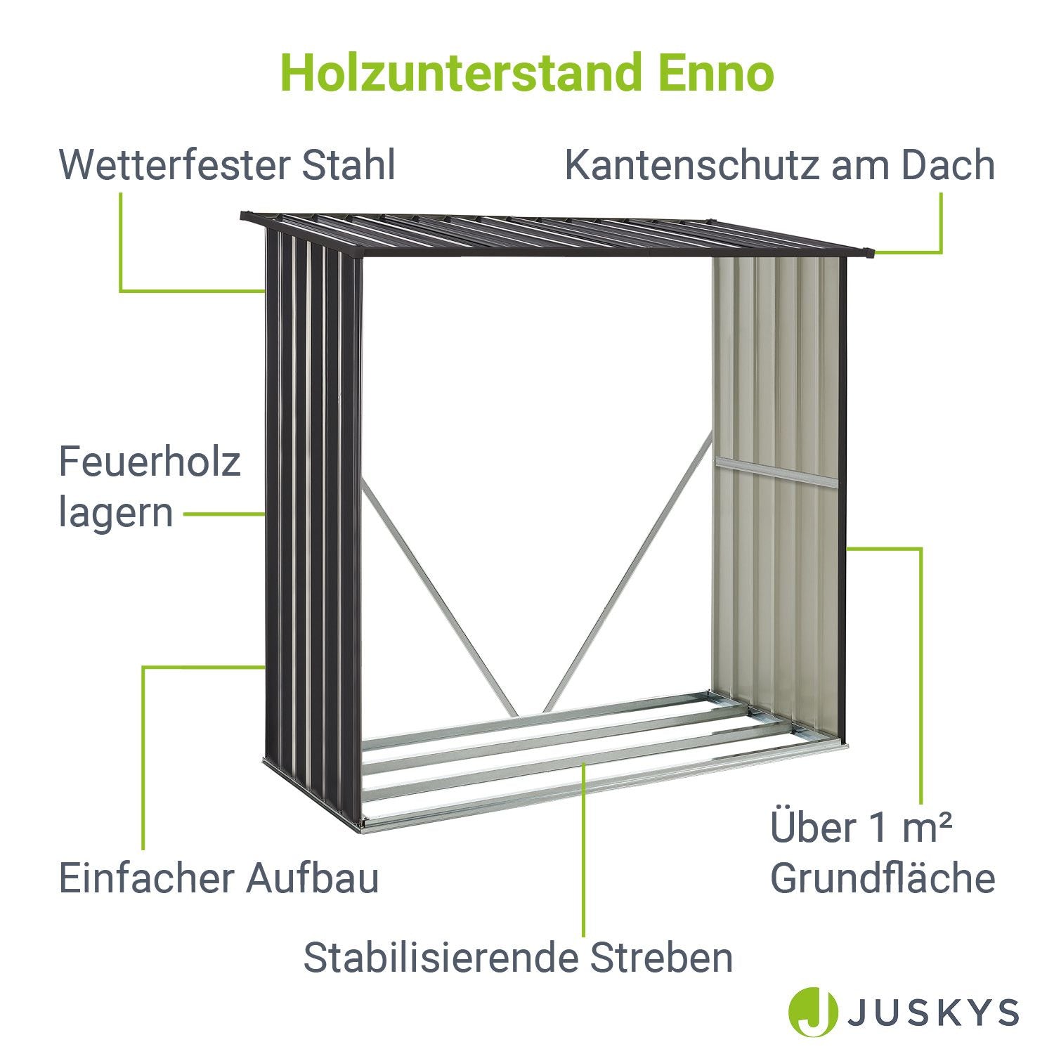 juskys-enno-holzunterstand-metall-aus-verzinktem-stahl-kaminholzregal image 3
