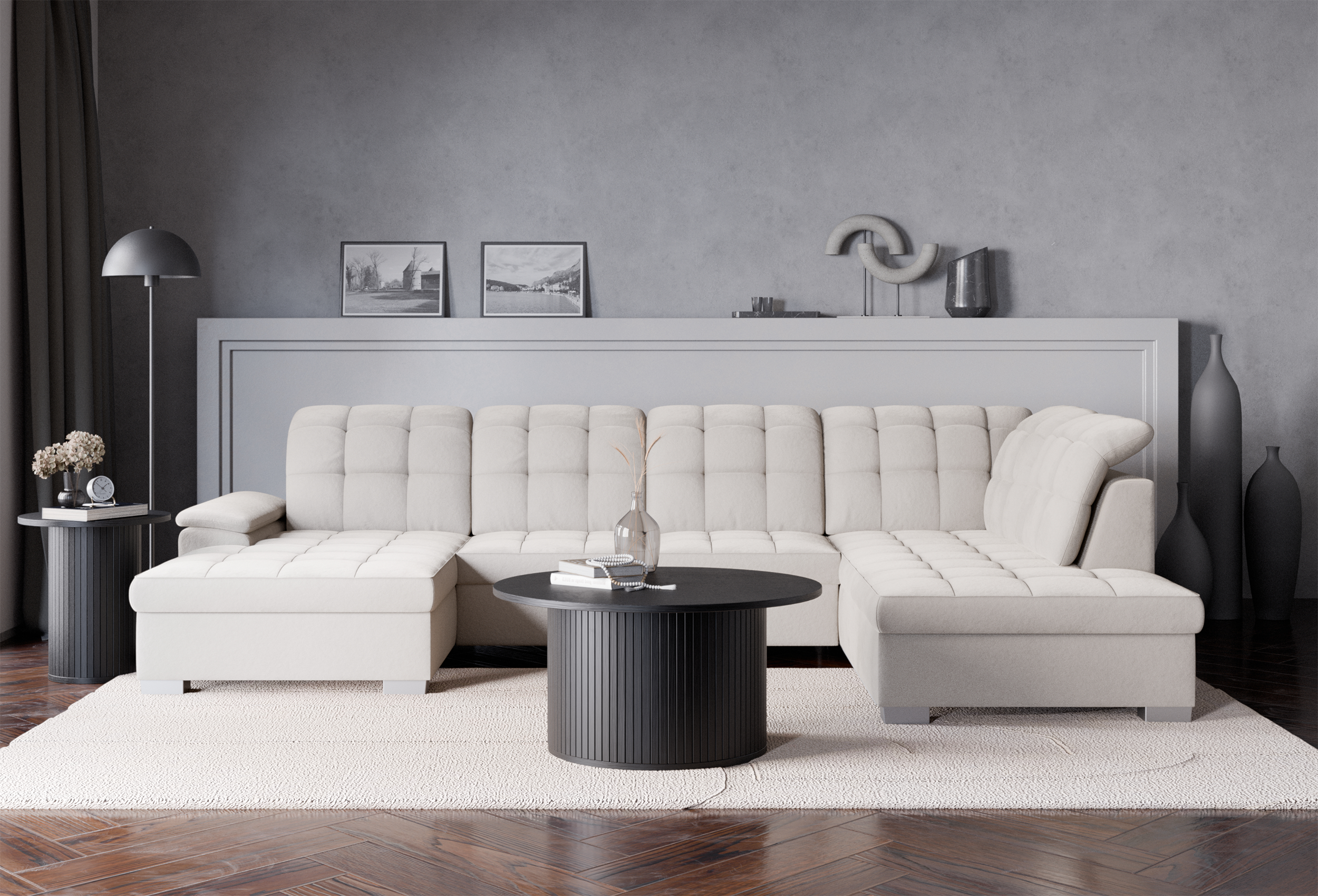 selsey-jamaal-ecksofa-u-f-rmig-linksseitig-mit-schlaffunktion-und-stauraum-grau- image 2