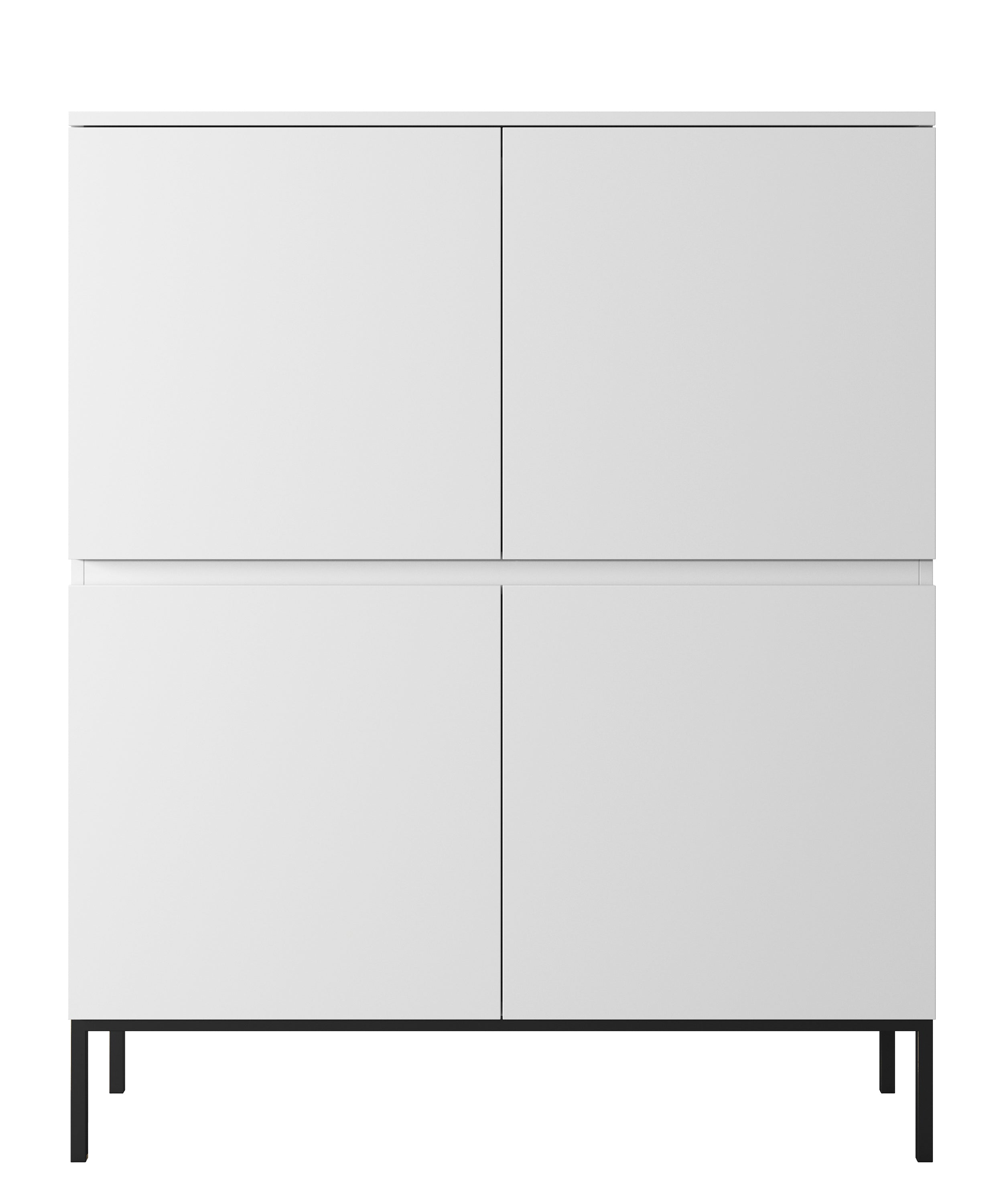 selsey-bemmi-hohe-kommode-100-cm-wei-mit-schwarzen-beinen image 5