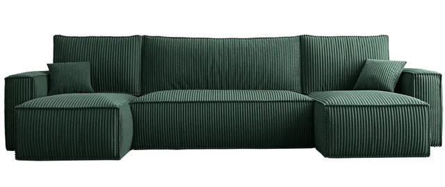 selsey-scarlo-u-ecksofa-mit-schlaffunktion-und-stauraum-dunkelgr-ner-cordstoff image 1