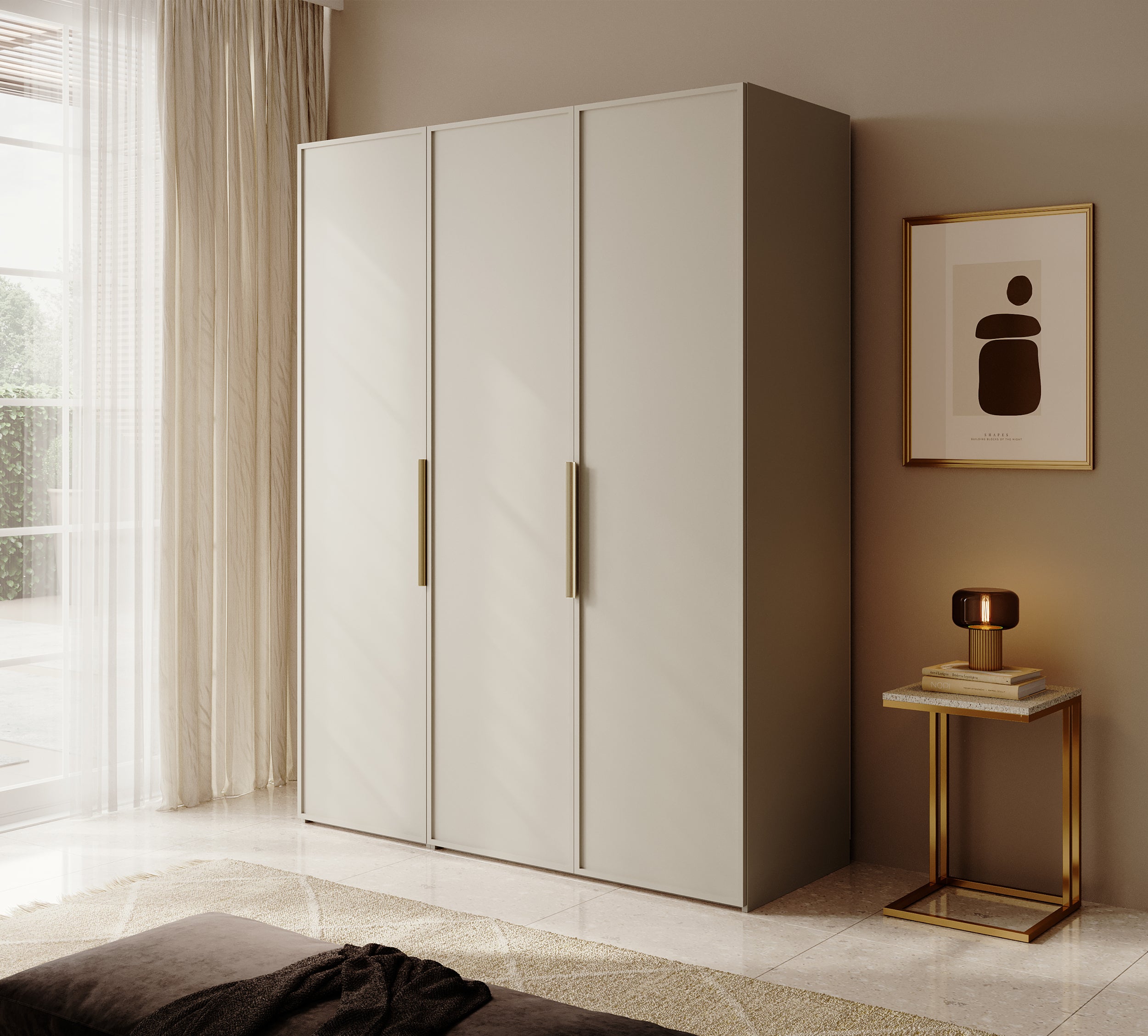 selsey-frame-dreht-renschrank-150-cm-3-t-rig-mit-2-kleiderstangen-grau-beige image 2