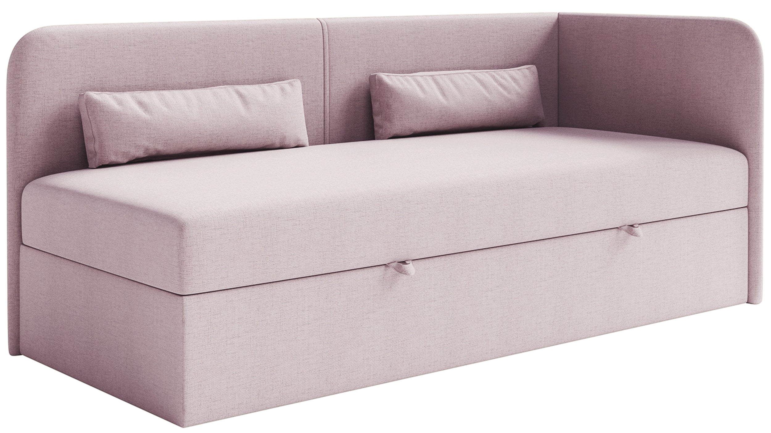 selsey-calmmo-jugendbett-90x200-cm-rechts-mit-stauraum-rosa-hydrophobes-chenille image 1