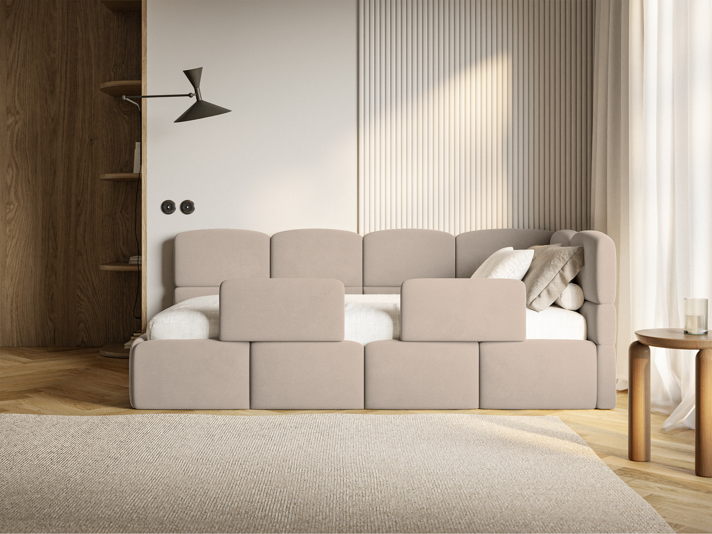 selsey-cloudy-jugendbett-90x200-cm-rechtsseitig-beige-velours-mit-matratze-und-s image 5