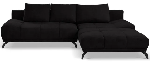 selsey-felipe-ecksofa-mit-schlaffunktion-l-form-rechts-schwarzer-chenille image 1