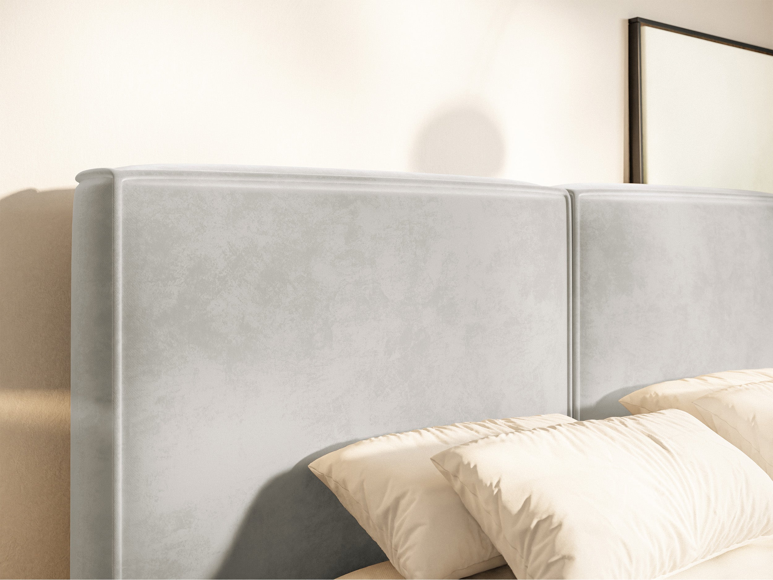 selsey-tilves-polsterbett-200x200-cm-mit-stauraum-metallrahmen-grau-beiger-samt image 4