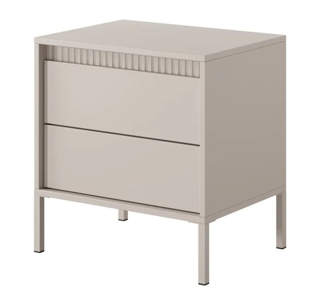 selsey-falsetto-nachttisch-mit-geriffelten-fronten-68-cm-beige-mit-schublade image 1