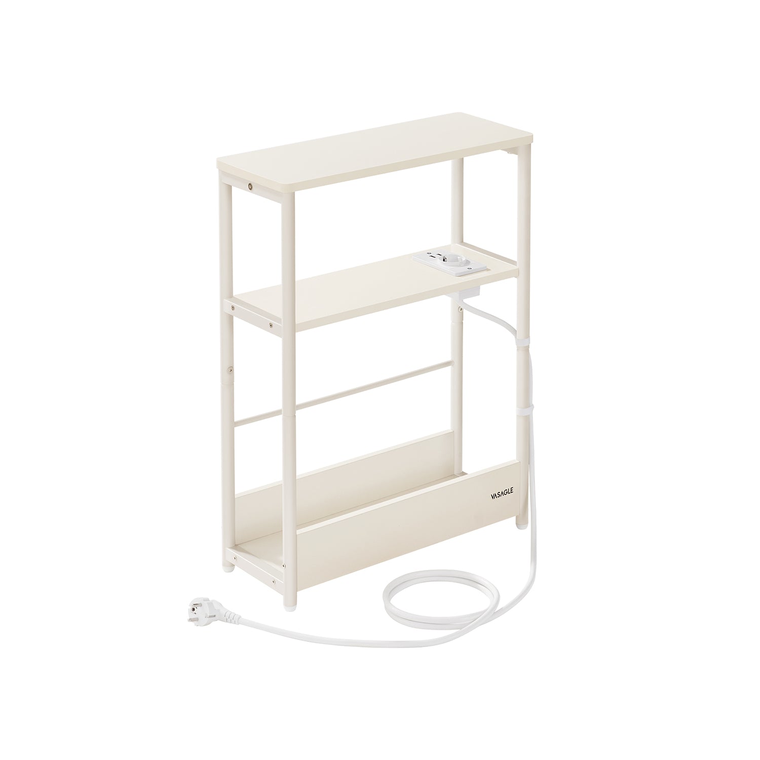 vasagle-beistelltisch-mit-ladefunktion-schmaler-beistelltisch-mit-3-ablagen image 5