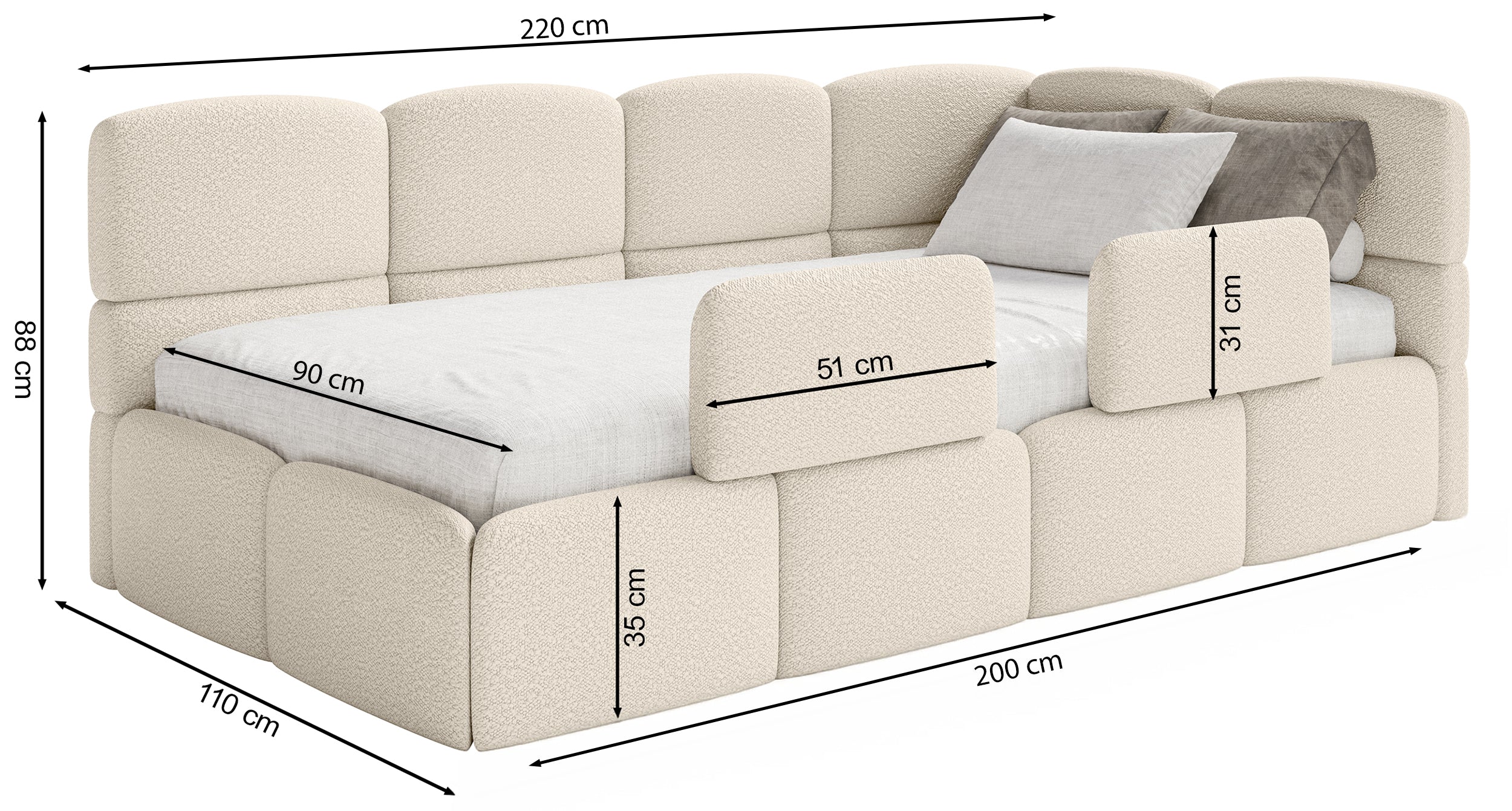 selsey-cloudy-jugendbett-90x200-cm-links-hellgrau-chenille-mit-stauraum image 6