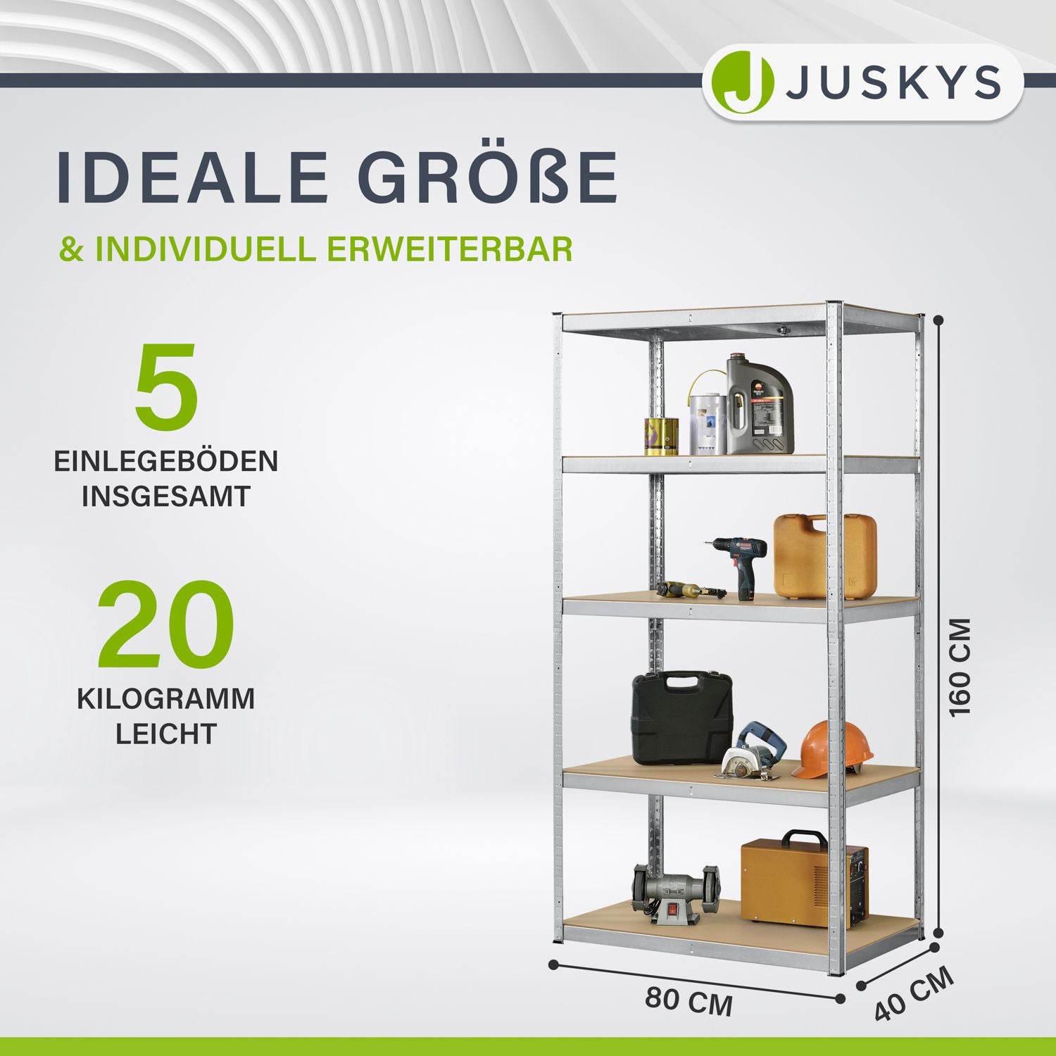 juskys-lagerregal-basic-200-x-100-x-60-cm-silber-schwerlastregal-mit-5-b-den image 6